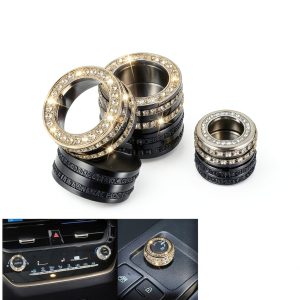 TOMALL Car AC Knob Cover Zinc Alloy Rhinestone Toyota-0