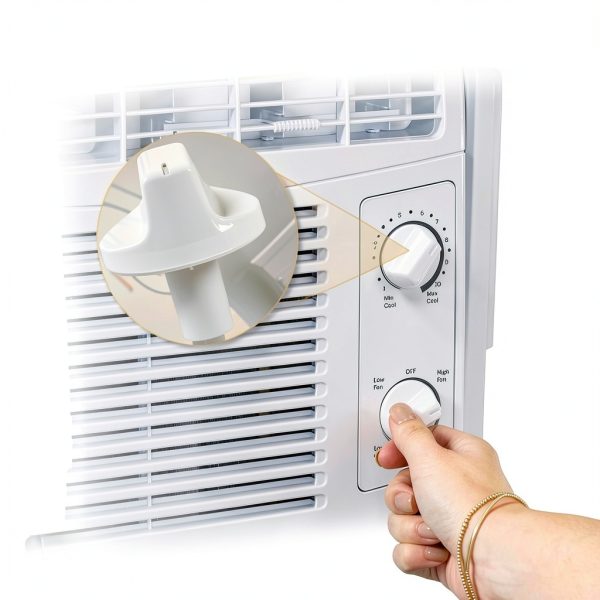 Anniparts GE Air Conditioner Knob Replacement Plastic White-6