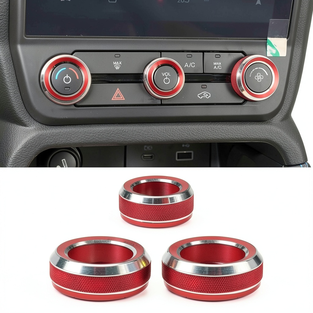 Agulier air conditioner knob covers installed in a Ranger 2024 interior