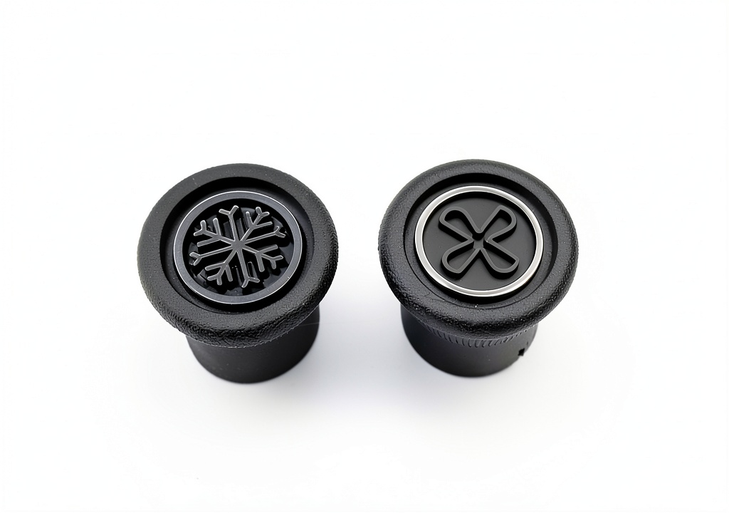 Jeep Wrangler replacement knob installed on dashboard