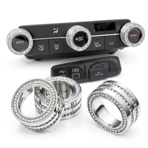 TOMALL Air Conditioner Knob Zinc Alloy Crystal Design Honda-0