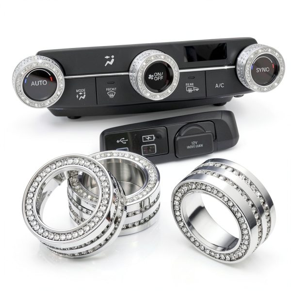 TOMALL Air Conditioner Knob Zinc Alloy Crystal Design Honda-0