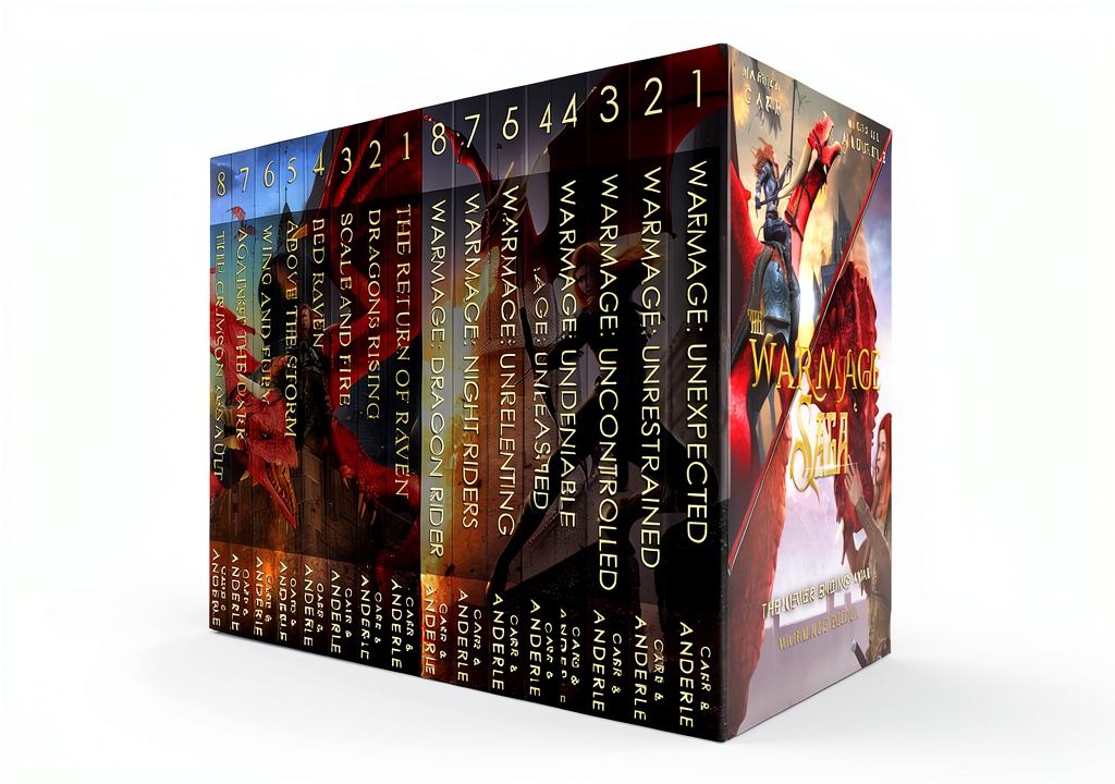 eBook cover showing fantasy scene with dragons and characters