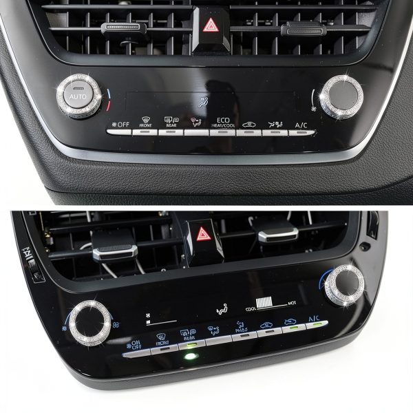 TOMALL Car AC Knob Cover Zinc Alloy Rhinestone Toyota-4