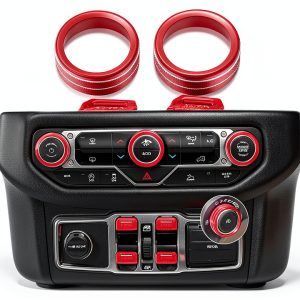Hoqqf Jeep AC Knob Covers Metal Anti Slip Easy Install-0