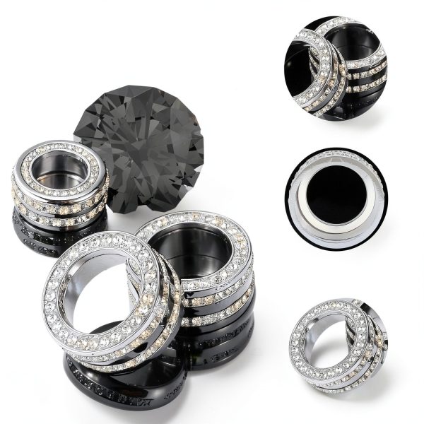 TOMALL Car AC Knob Cover Zinc Alloy Rhinestone Toyota-1