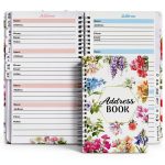 Ceiba Tree Floral Address Book Hardcover Spiral Notebook with Tabs-0