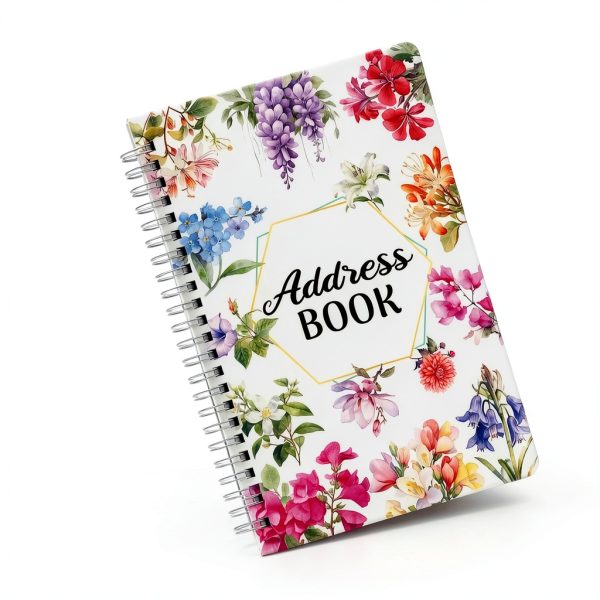 Ceiba Tree Floral Address Book Hardcover Spiral Notebook with Tabs-6