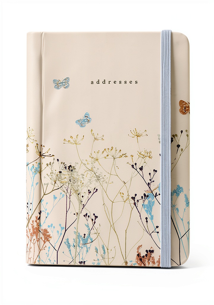 Peter Pauper Press Address Book wire‑O binding on a wooden desk