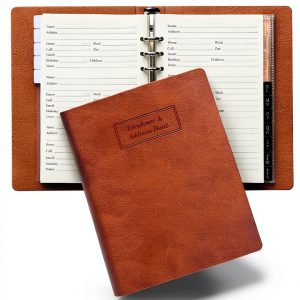 Happyaokeland Brown PU Leather Address Book-0