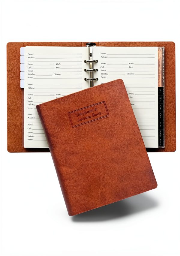 Happyaokeland Brown PU Leather Address Book-0