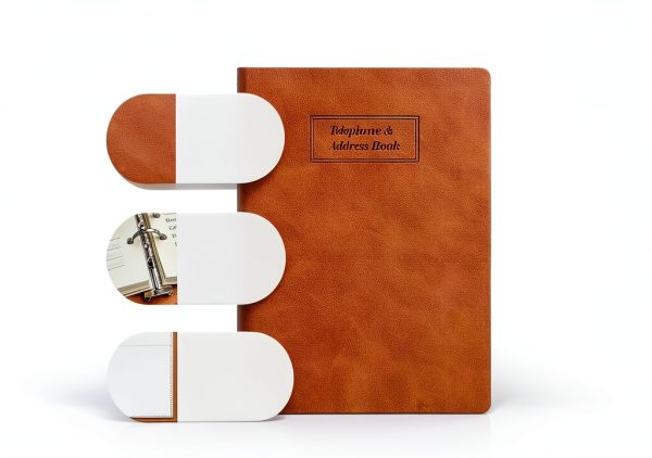 Happyaokeland Brown PU Leather Address Book-3