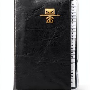 SYMAK Address Book Small 3.25" x 4" Black Office Product-0