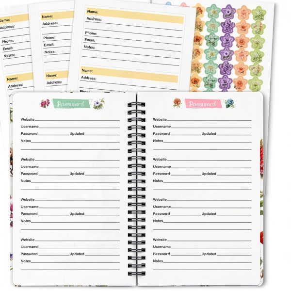 Ceiba Tree Floral Address Book Hardcover Spiral Notebook with Tabs-5