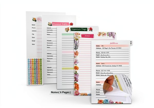Ceiba Tree Floral Address Book Hardcover Spiral Notebook with Tabs-2