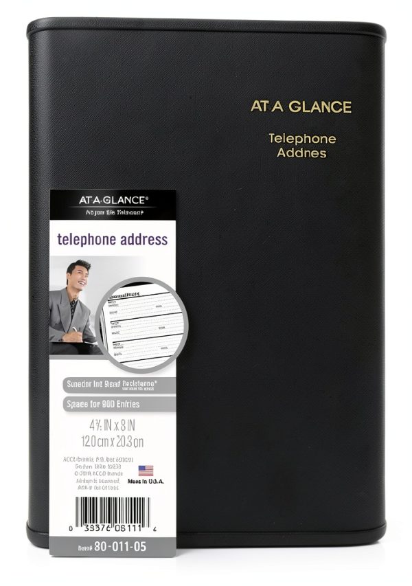 Black Vinyl Address Book by AT-A-GLANCE Office-2