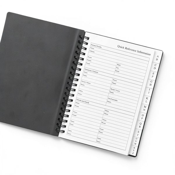 Nokingo Address Book 5x7 Metal Black Telephone & Birthday Organizer-1