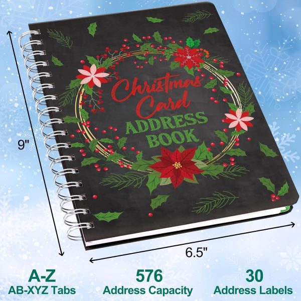 Ceiba Tree Christmas Address Book Spiral 8.2x5.7in with Labels-1