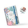 JUBTIC A5 Floral Address Book with Metal Cover, Ruled Pages,-1