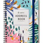 JUBTIC A5 Floral Address Book with Metal Cover, Ruled Pages,-0