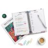 JUBTIC A5 Floral Address Book with Metal Cover, Ruled Pages,-5