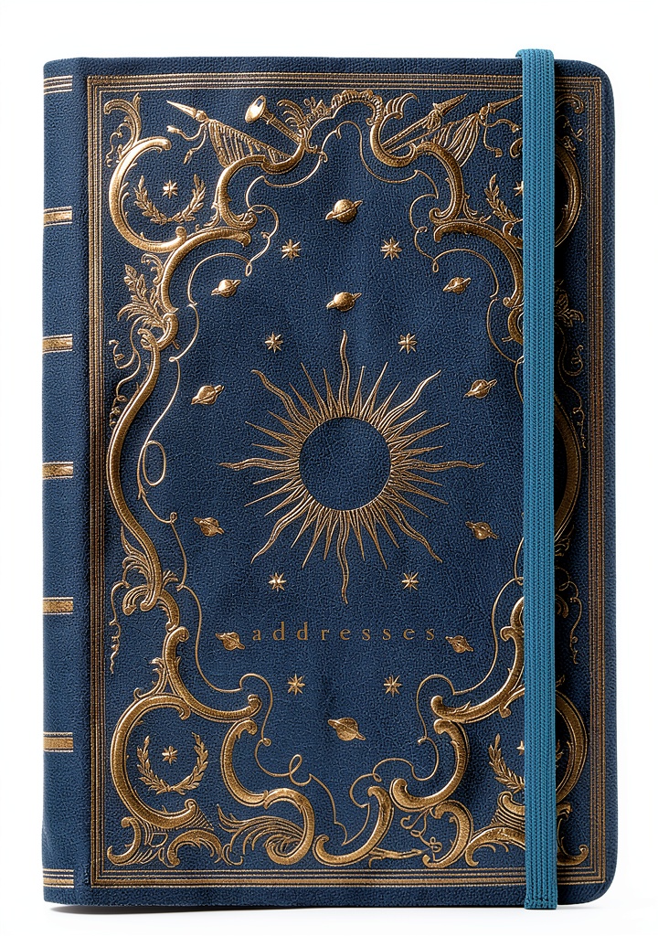 Installing Peter Pauper Press hardcover address book on a wooden desk
