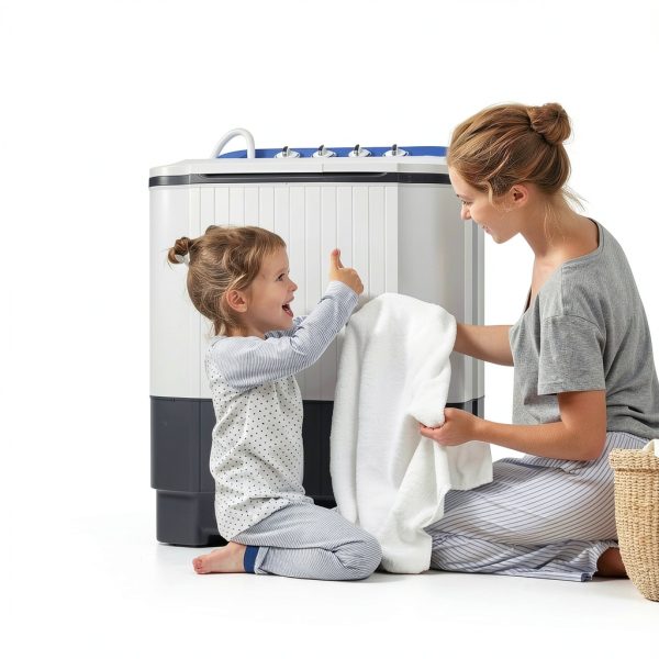 Portable Washer and Dryer EUASOO Twin Tub 24Lbs Compact 2-in-1-6