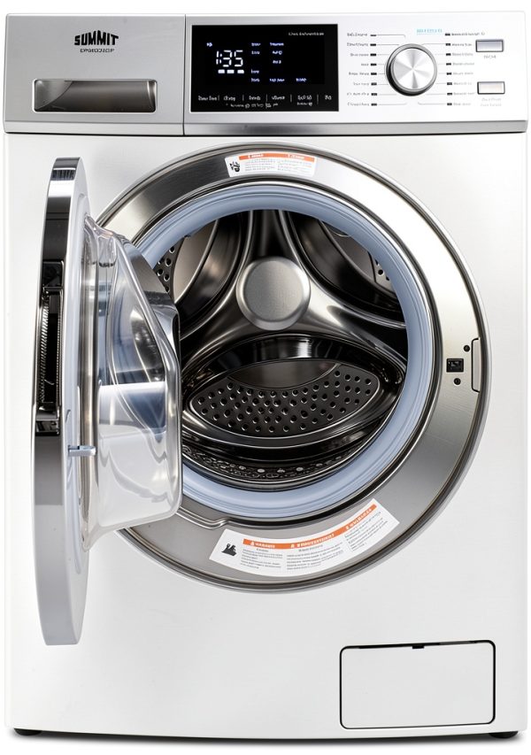 Summit Appliance SPWD2203P 24" Wide 115V Washer/Dryer Combo in Platinum for Non-Vented Use, 2.7 Cu.Ft. Capacity, LCD Display, 16 Wash Cycles, 1300 RPM, Stainless Steel Drum, Child Lock-2