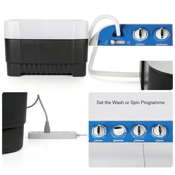 Portable Washer and Dryer EUASOO Twin Tub 24Lbs Compact 2-in-1-4