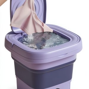 Portable 8L Mini Washing Machine Generic Foldable Design Purple-0