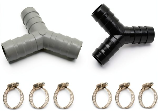 2PCS Washing Machine Drain Hose Y-Type Reducer Plastic Connector for Split Pipe Connection Three-Way Adapter-0