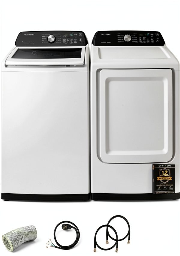 Samsung White Top Load Smart Washer/Dryer Pair 4.7/7.4 cu ft-0