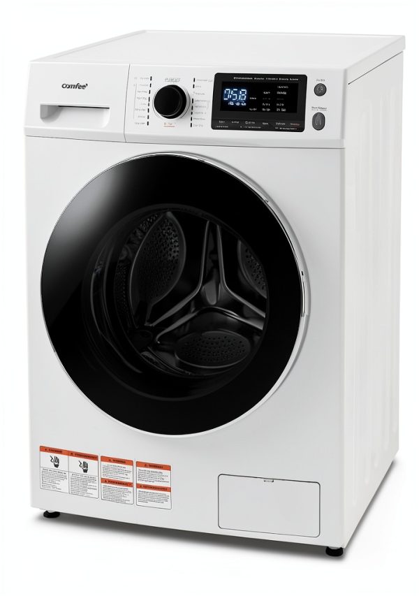 COMFEE’ 24" Washer and Dryer Combo 2.7 cu.ft 26lbs Washing Machine Steam Care, Overnight Dry, No Shaking Front Load Full-Automatic Machine, Dorm White-0