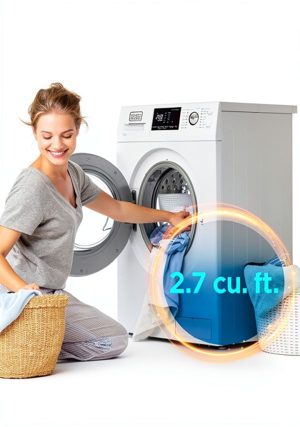 BLACK+DECKER Washer and Dryer Combo, 2.7 Cu. Ft. All In One Washer and Dryer with LED Display & 16 Cycles-4