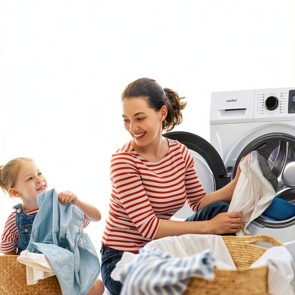 COMFEE’ 24" Washer and Dryer Combo 2.7 cu.ft 26lbs Washing Machine Steam Care, Overnight Dry, No Shaking Front Load Full-Automatic Machine, Dorm White-7