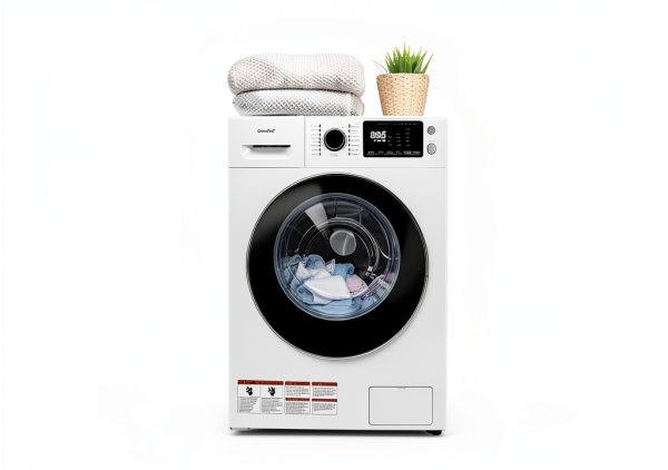 COMFEE’ 24" Washer and Dryer Combo 2.7 cu.ft 26lbs Washing Machine Steam Care, Overnight Dry, No Shaking Front Load Full-Automatic Machine, Dorm White-3